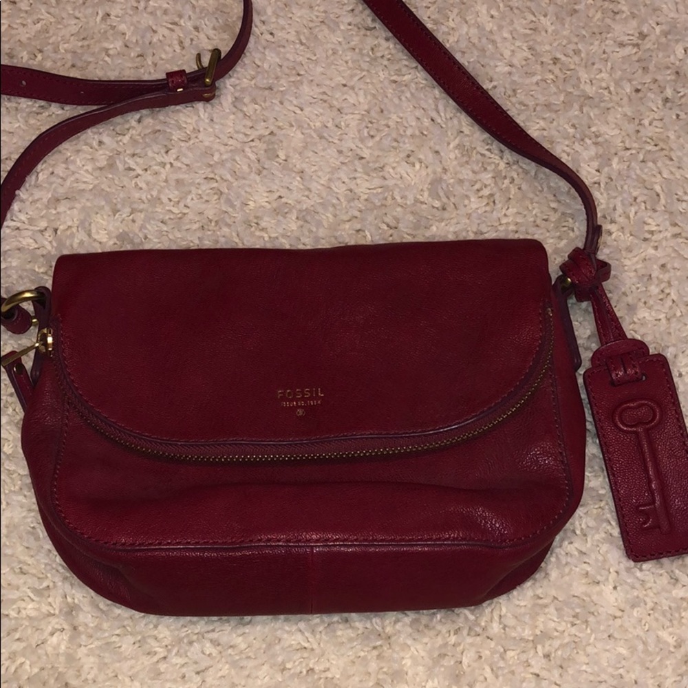 Fossil maroon crossbody bag